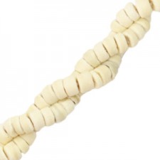 Coconut beads disc 6mm White